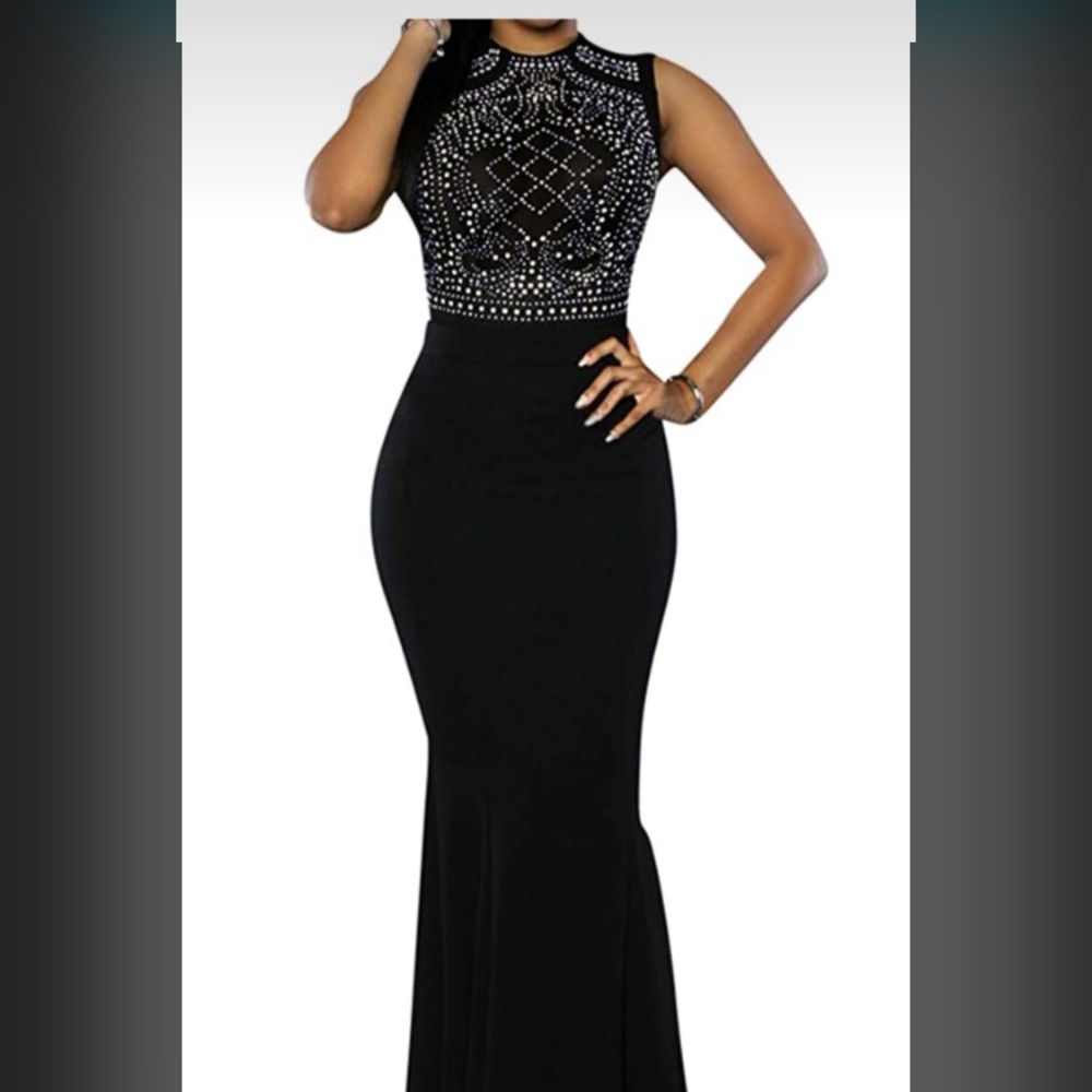 A really nice long black dress, brand new,